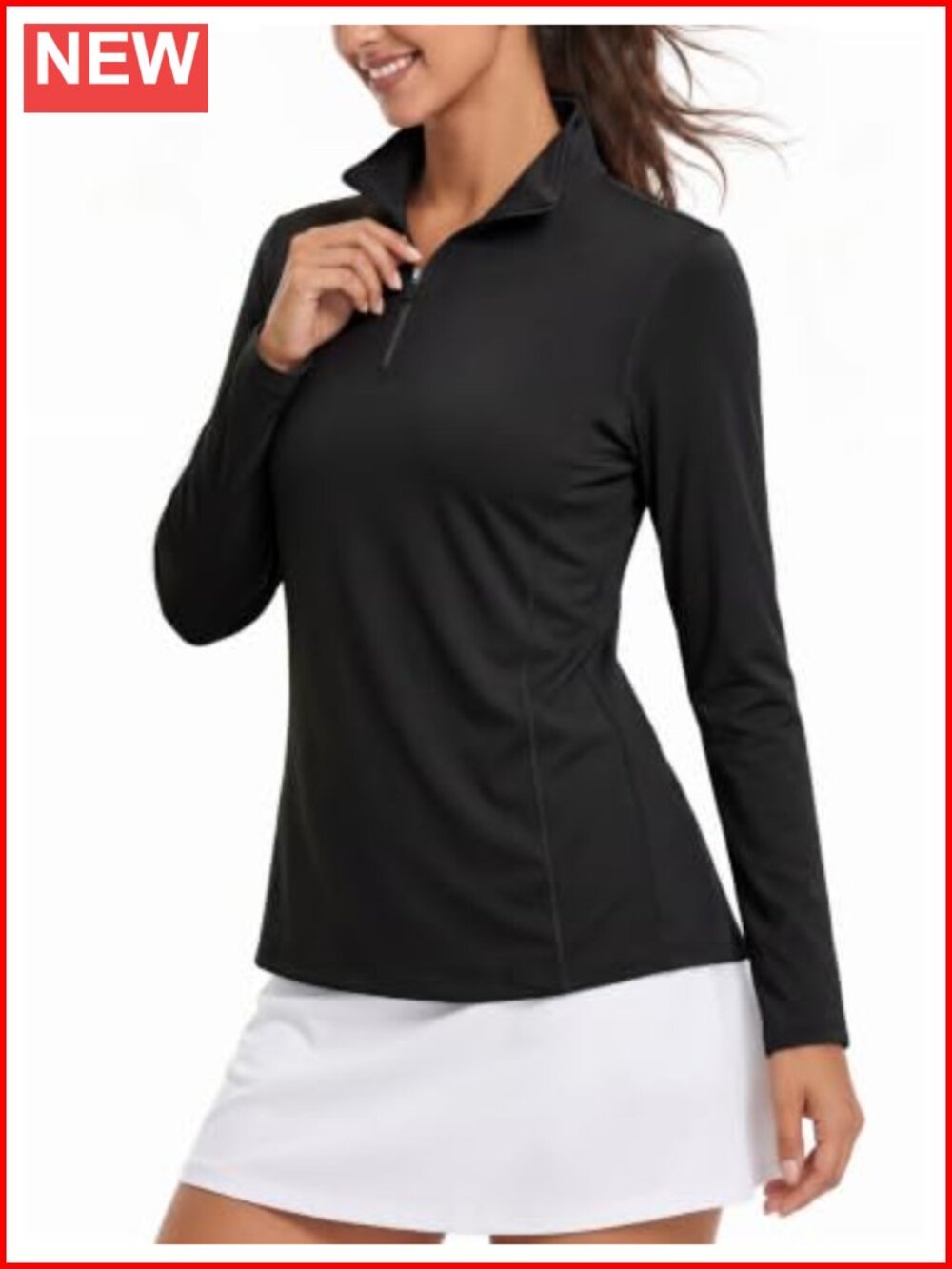 Women's UPF 50+ Long Sleeve Quarter Zip Golf Shirt Quick Dry Stretch